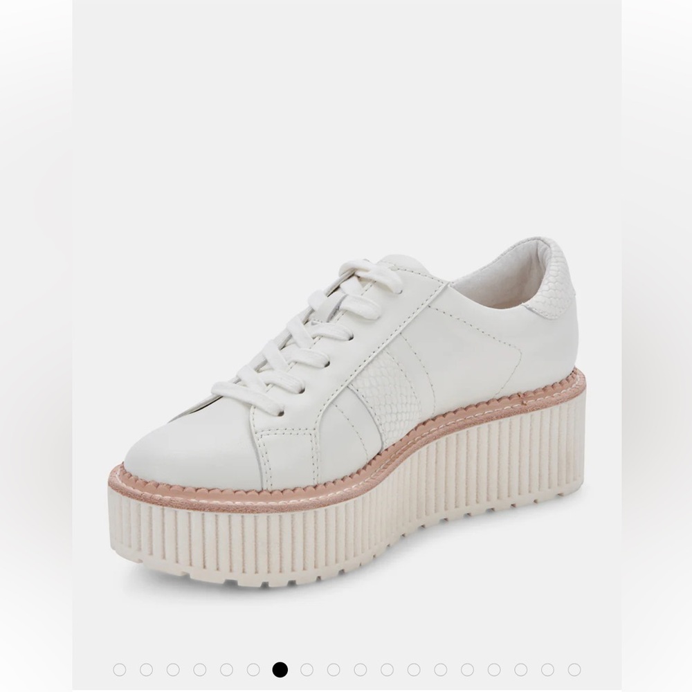 Dolce Vita Tiger White Leather Sneakers